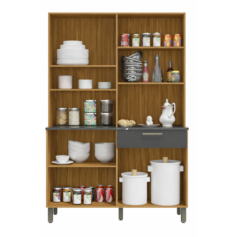 Cozinha Compacta 8 Portas 1 Gaveta Tannat Ronipa