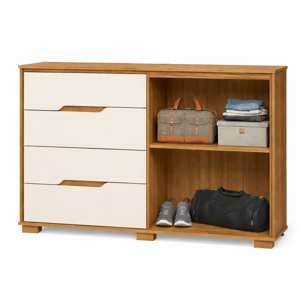 Cômoda Com Sapateira 4 Gavetas 2 Portas Texas Moval