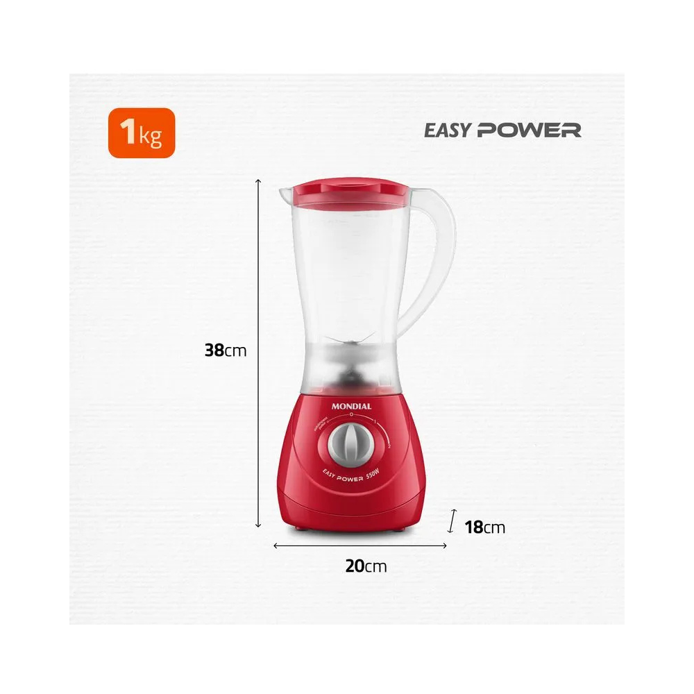 Liquidificador Mondial Easy Power L-550 2 Velocidades 550W