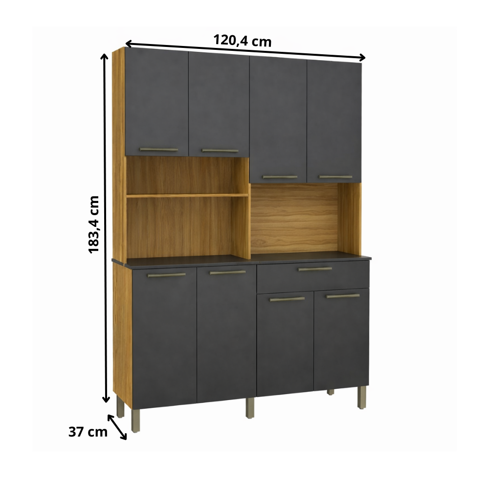 Cozinha Compacta 8 Portas 1 Gaveta Tannat Ronipa