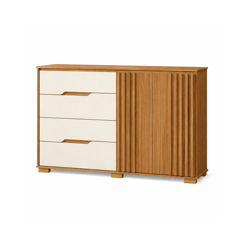 Cômoda Com Sapateira 4 Gavetas 2 Portas Texas Moval