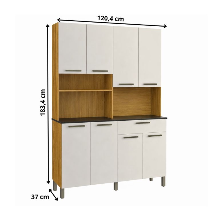 Cozinha Compacta 8 Portas 1 Gaveta Tannat Ronipa