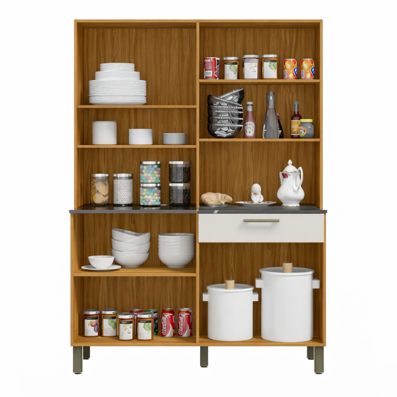 Cozinha Compacta 8 Portas 1 Gaveta Tannat Ronipa