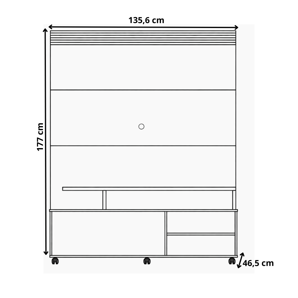 Home Para TV até 55" 2 Portas Berlim Lukaliam