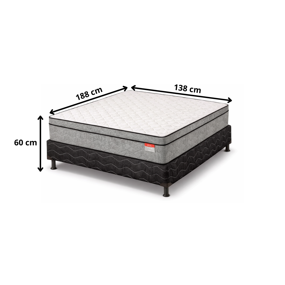 Conjunto Cama Box Casal Gold D45 Molas Ensacadas Base e Colchão 188x138 Reconflex