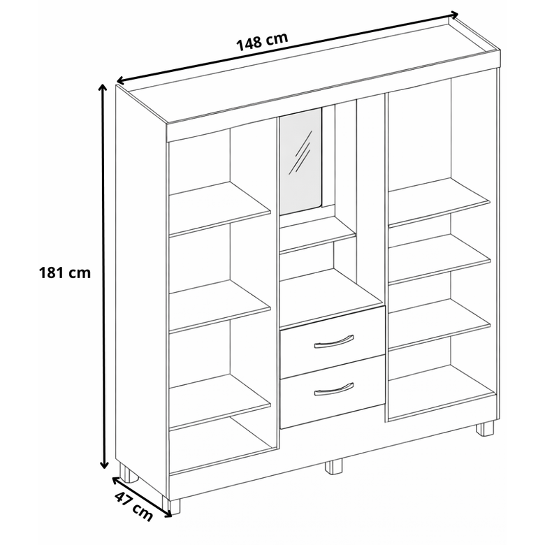 Guarda Roupa Casal Capelinha 4 Portas 2 Gavetas Lord Demóbile