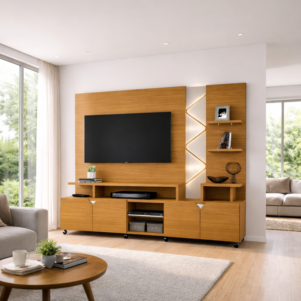 Home para TVs até 55 Polegadas Cross Lukaliam - JEQUITIBA/OFF WHITE PEROLIZADO