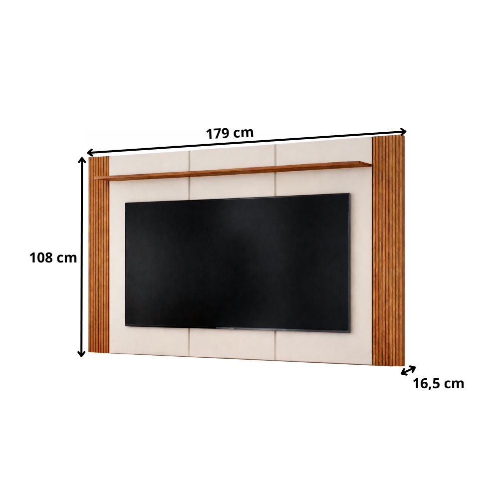 Painel para TV até 65" Ripado 179cm Helo DJ Móveis
