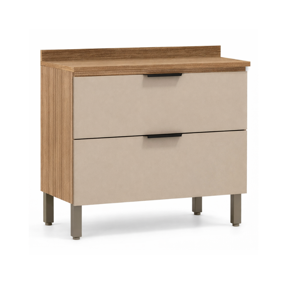 Balcão 1 Porta 1 Gaveta 80cm Aluminum Kits Paraná - FREIJO/VANILLA