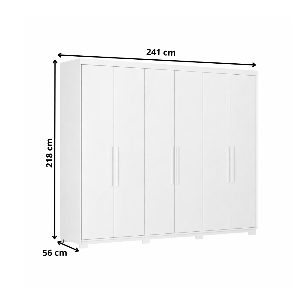 Guarda-Roupa Casal 6 Portas 4 Gavetas Venice  Demóbile