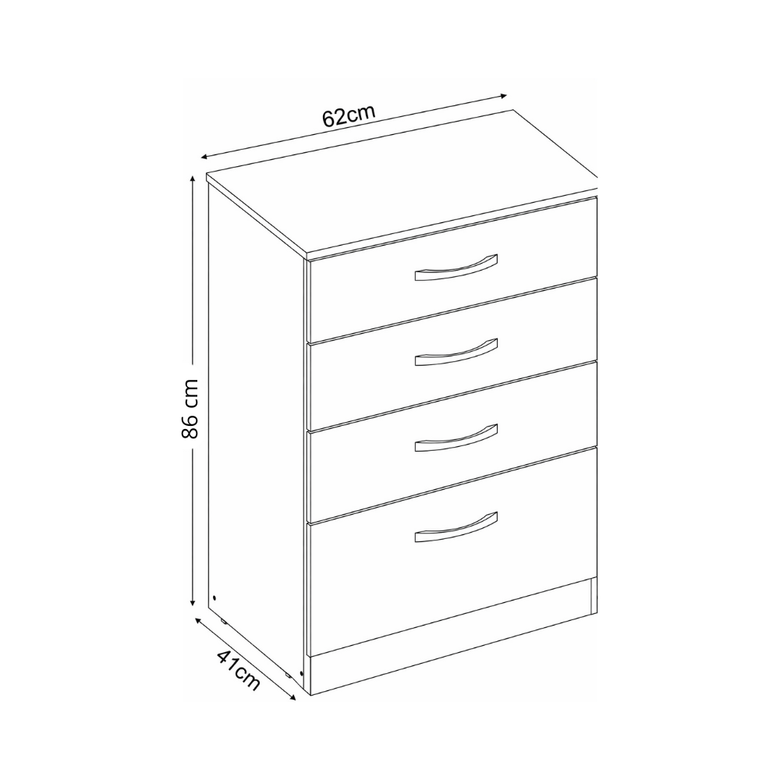 Kit 2 Cômoda com 4 Gavetas Astral Demóbile