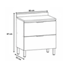 Balcão 1 Porta 1 Gaveta 80cm Aluminum Kits Paraná