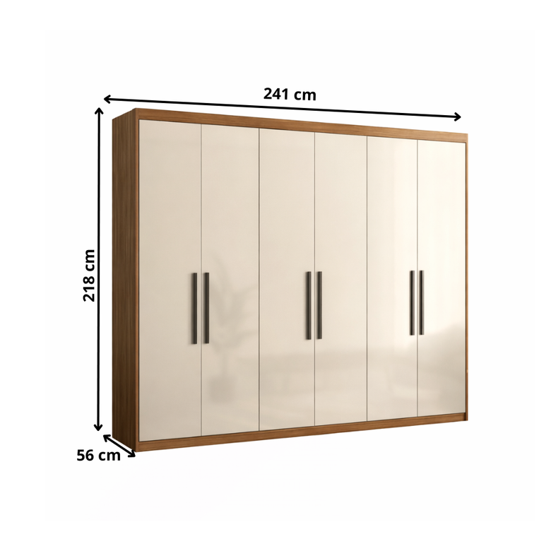 Guarda-Roupa Casal 6 Portas 4 Gavetas Venice  Demóbile