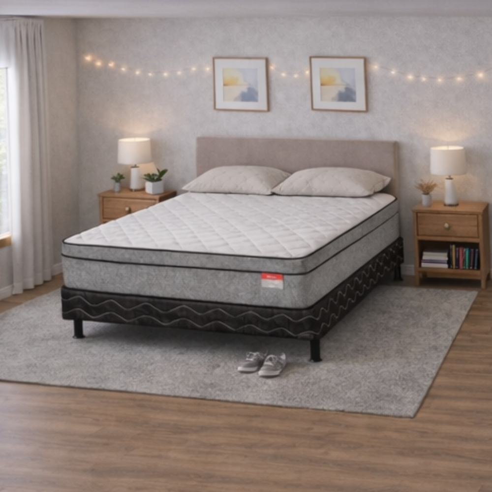 Conjunto Cama Box Casal Gold D45 Molas Ensacadas Base e Colchão 188x138 Reconflex