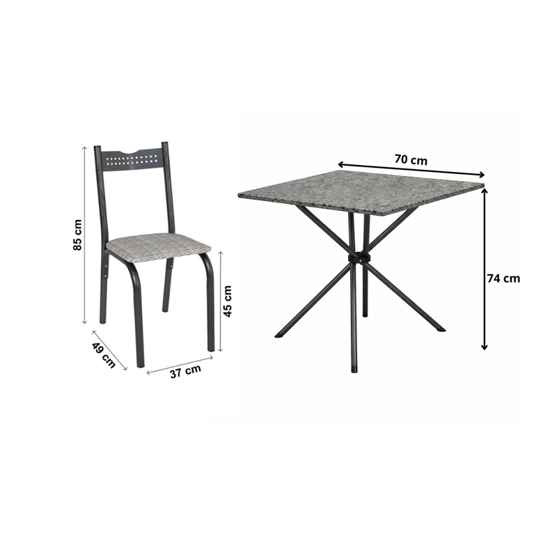 Conjunto De Mesa Com 4 Cadeiras Ciplafe