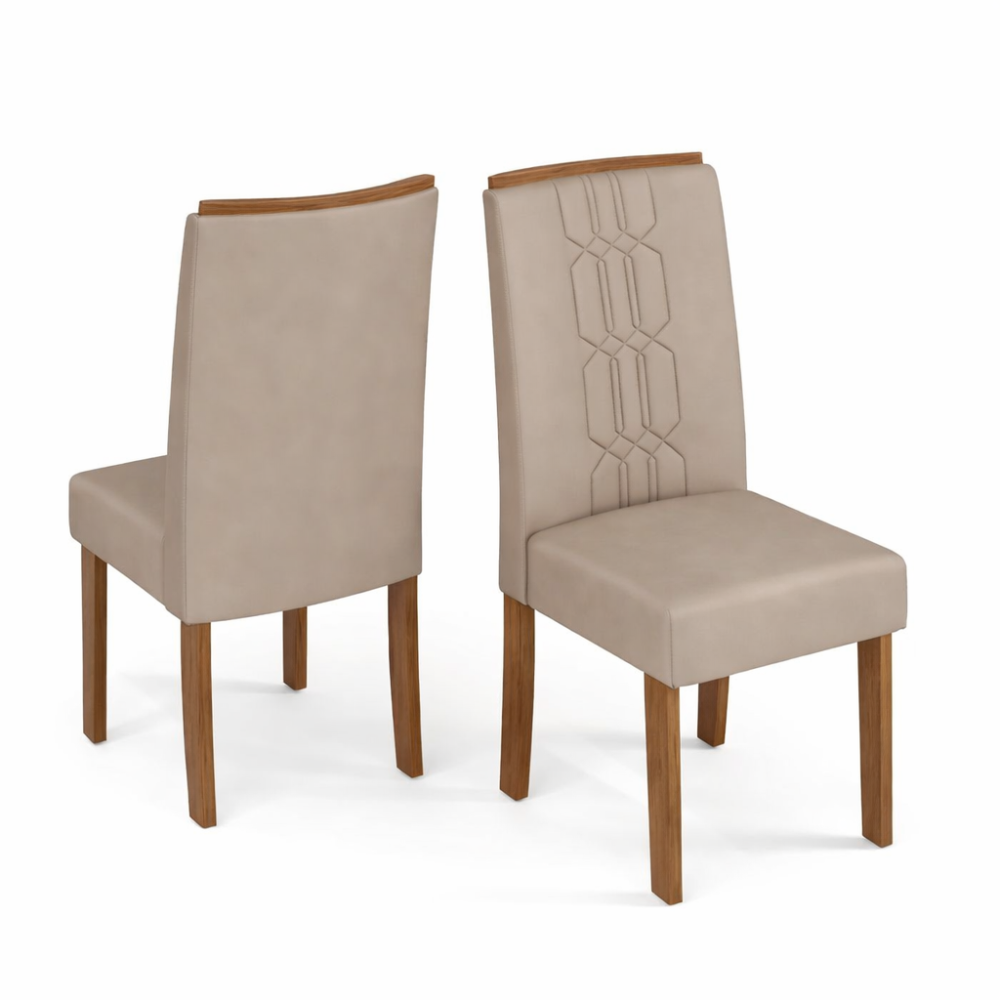 Mesa de Jantar 180 Cm Dulce com 6 Cadeiras Zoe Lunar Dj Móveis