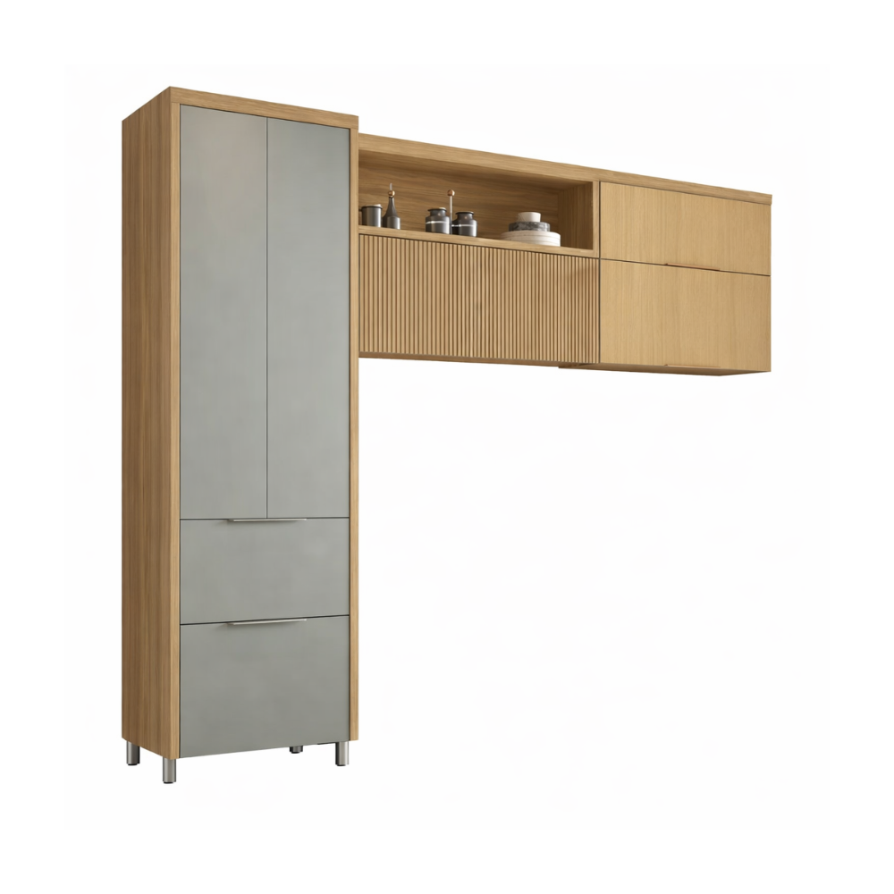 Cozinha 3 Peças 5 Portas 22cm Marquesa Nesher - NATURALE