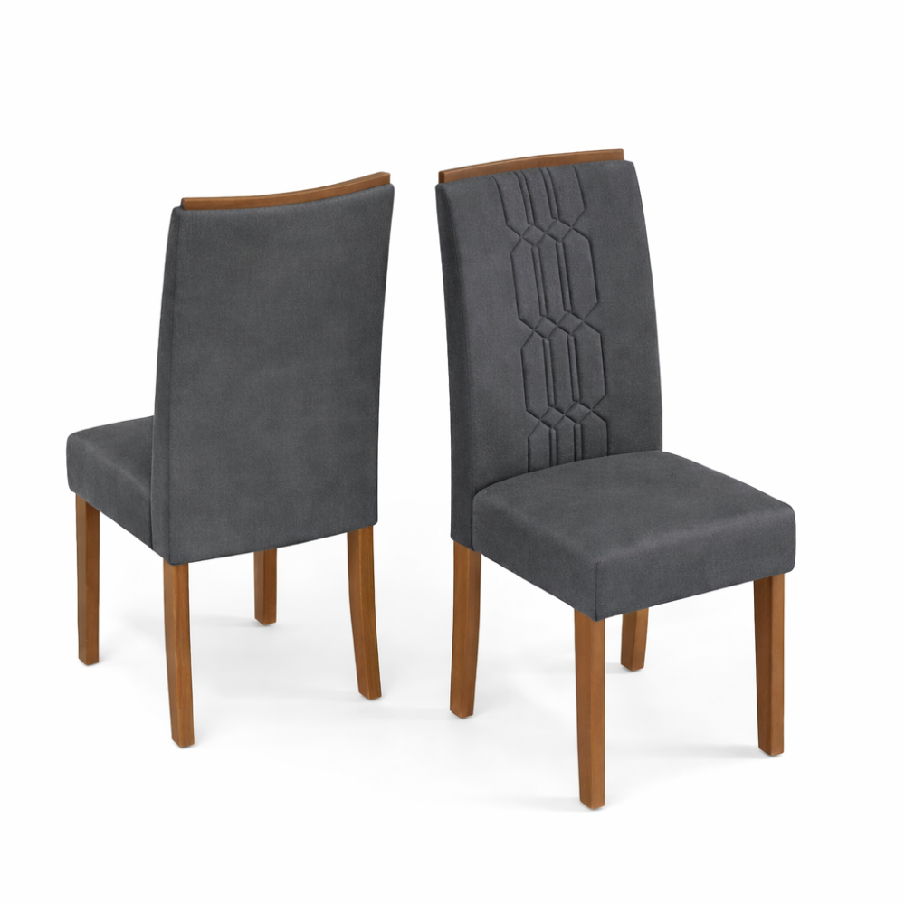 Mesa de Jantar 180 Cm Dulce com 6 Cadeiras Zoe Lunar Dj Móveis