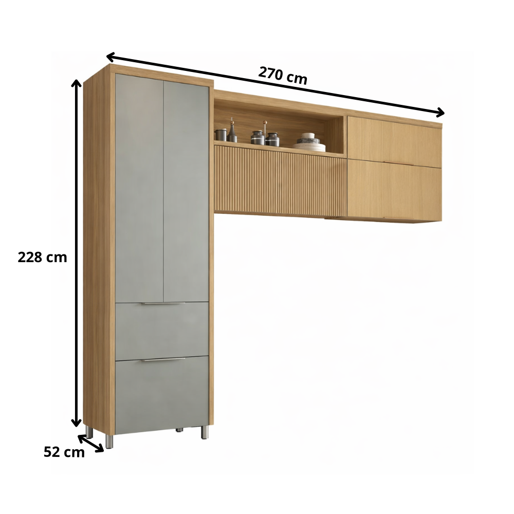 Cozinha 3 Peças 5 Portas 22cm Marquesa Nesher