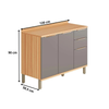 Balcão 2 Portas 3 Gavetas 120 Cm MDF Sauvignon Ronipa