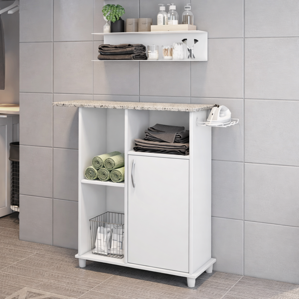 Tábua de Passar Roupa com 1 Porta e 3 Nichos Notável Móveis - BRANCO