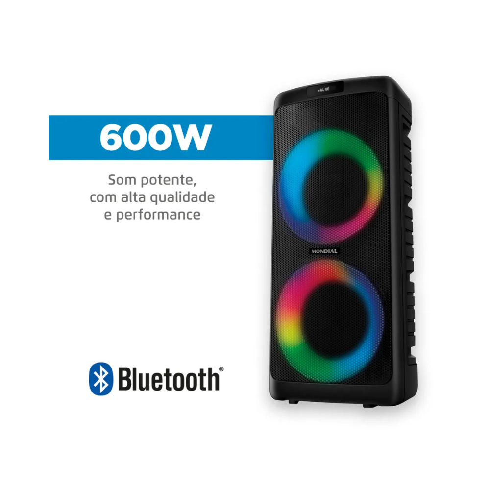 Caixa de Som Party Box Mondial Bivolt PBX-600-A - PRETO