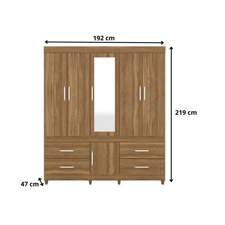 Guarda Roupa Casal 6 Portas 4 Gavetas Guarujá Demóbile