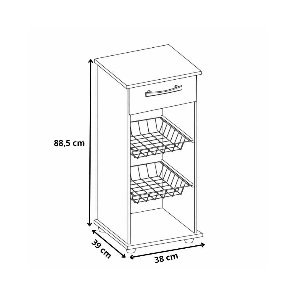 Fruteira 2 Cestos 1 Gaveta Regia Fiorello