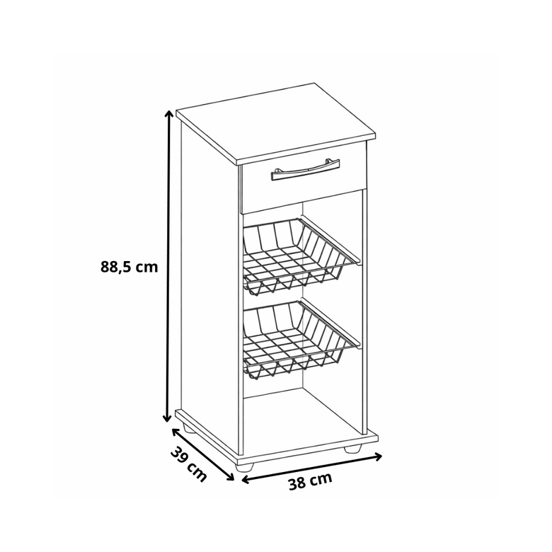 Fruteira 2 Cestos 1 Gaveta Regia Fiorello