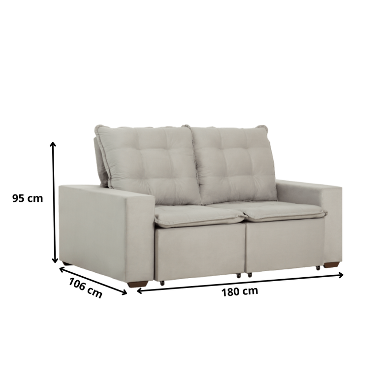 Sofá Retrátil 3 Lugares Dallas Marques Estofados