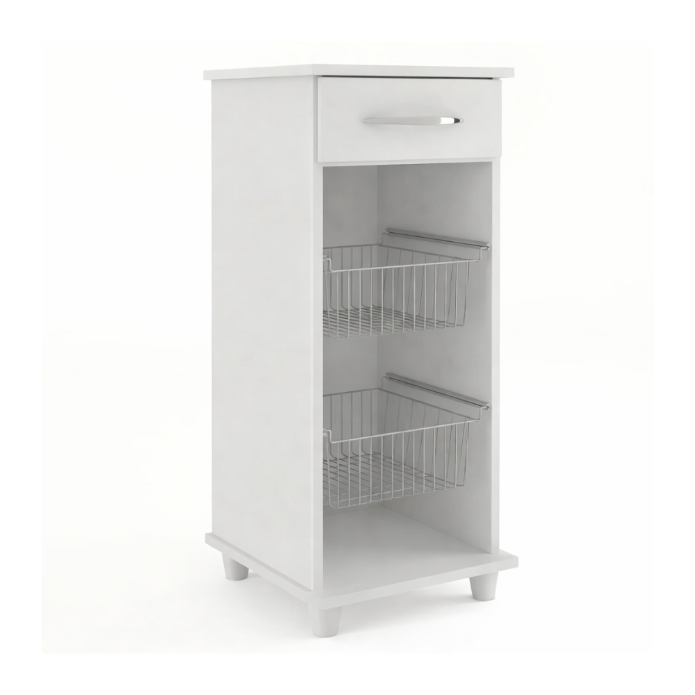 Fruteira 2 Cestos 1 Gaveta Regia Fiorello - BRANCO