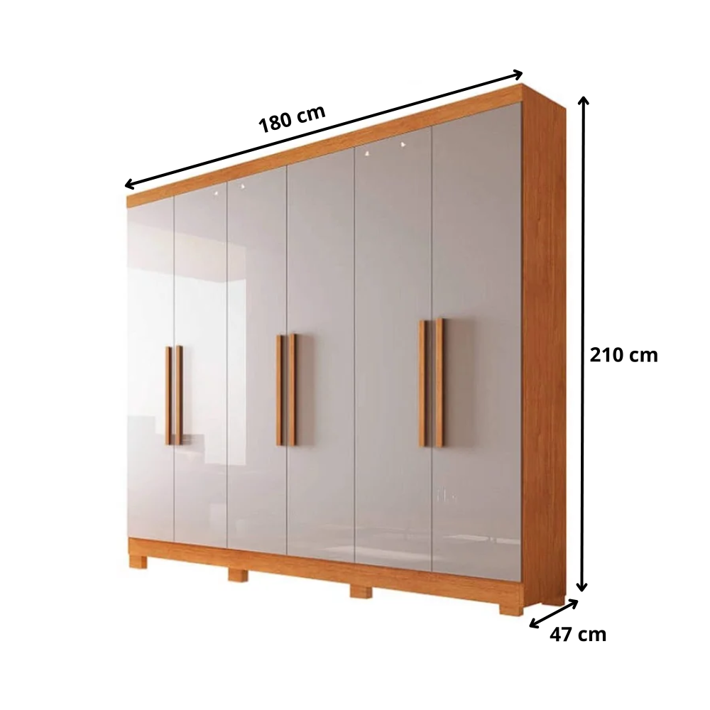 Guarda Roupa Casal 6 Portas 2 Gavetas Sergipe Bianchi