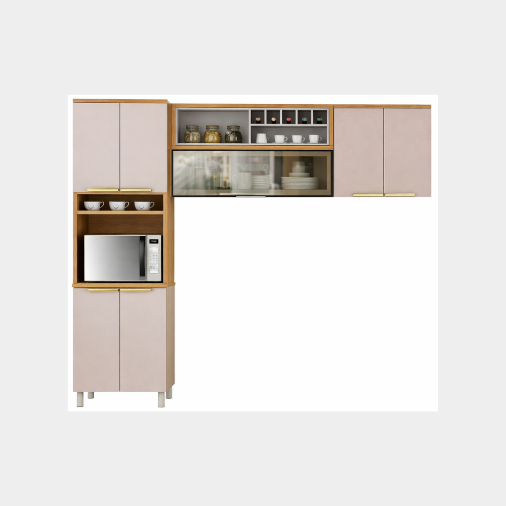 Cozinha Modulada 3 Peças 7 Portas New Porto Itatiaia - OFF WHITE