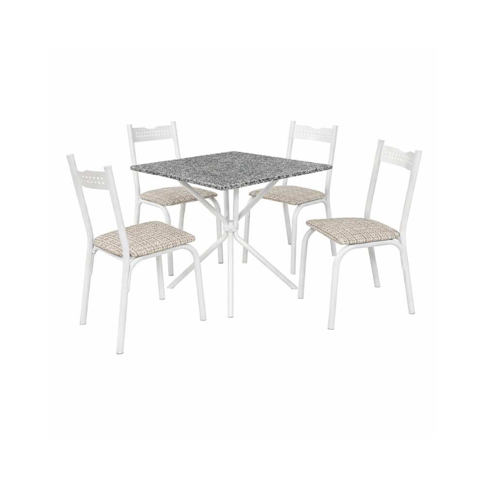 Conjunto De Mesa Com 4 Cadeiras Ciplafe - BRANCA