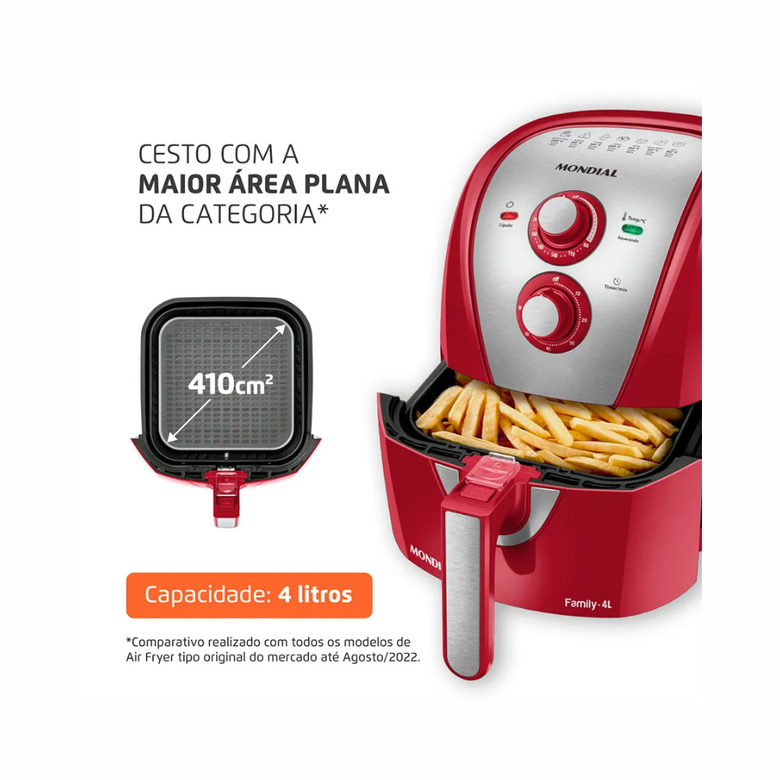 Fritadeira Sem Óleo Air Fryer 4L Mondial AFN-40-RI