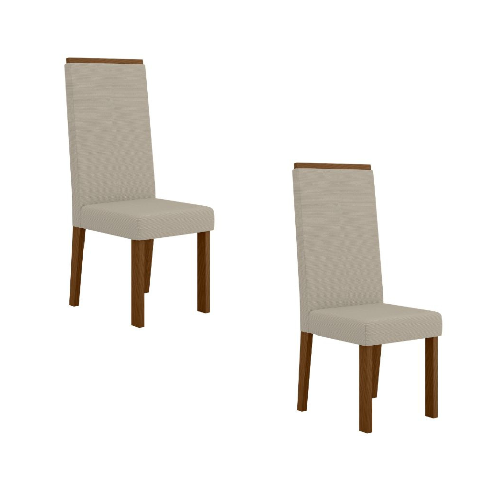 Conjunto 2 Cadeiras Linho Livia Sonetto - AMBAR/ OFF WHITE