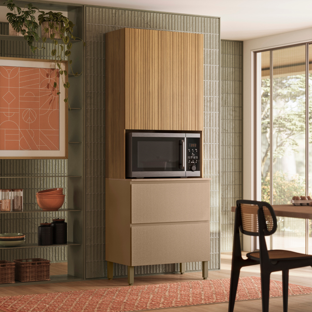 Paneleiro Art 3 Portas 1 Gaveta Kits Paraná - FREIJO/VANILLA