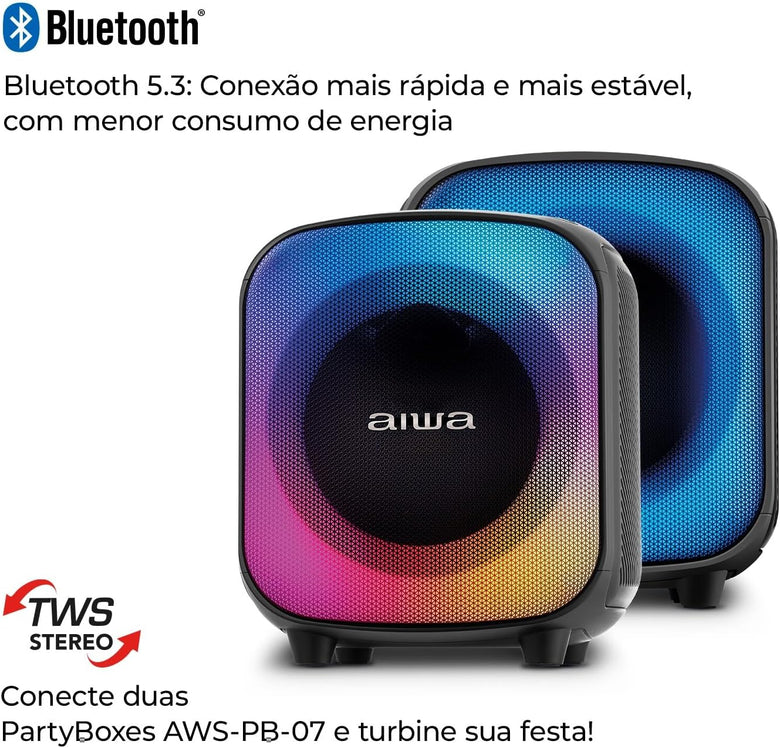 Caixa De Som PartyBox AIWA PB-07 Bluetooth