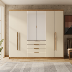 Guarda-Roupa Casal Com Espelho 6 Portas 4 Gavetas Giardino Demóbile