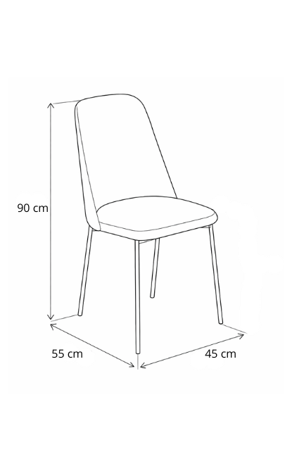 Kit 2 Cadeiras Lucille Província Estofadas com Pés em Aço