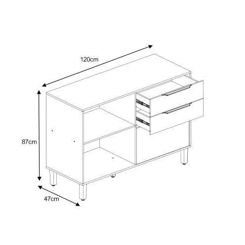 Balcão 120cm 2 Portas 2 Gavetas Divina MGM Móveis