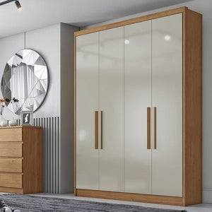 Guarda Roupa Solteiro 4 Portas 3 Gavetas MDF Moderni Plus Novo Horizonte