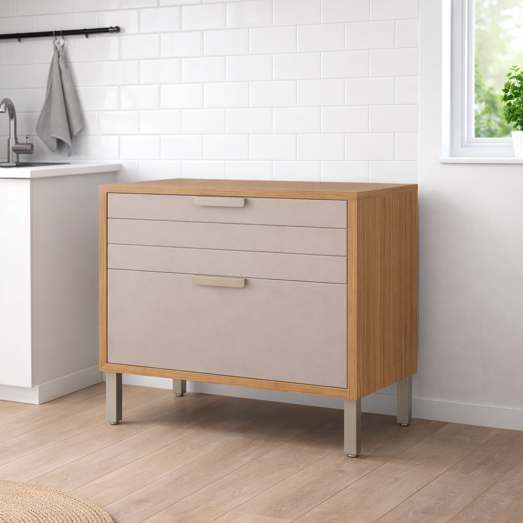 Balcão 1 Porta 1 Gaveta 80cm Eloise MGM - FREIJO/OFFWHITW