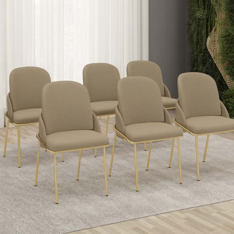 Conjunto 6 Cadeiras Estofadas Vitta Dj Móveis