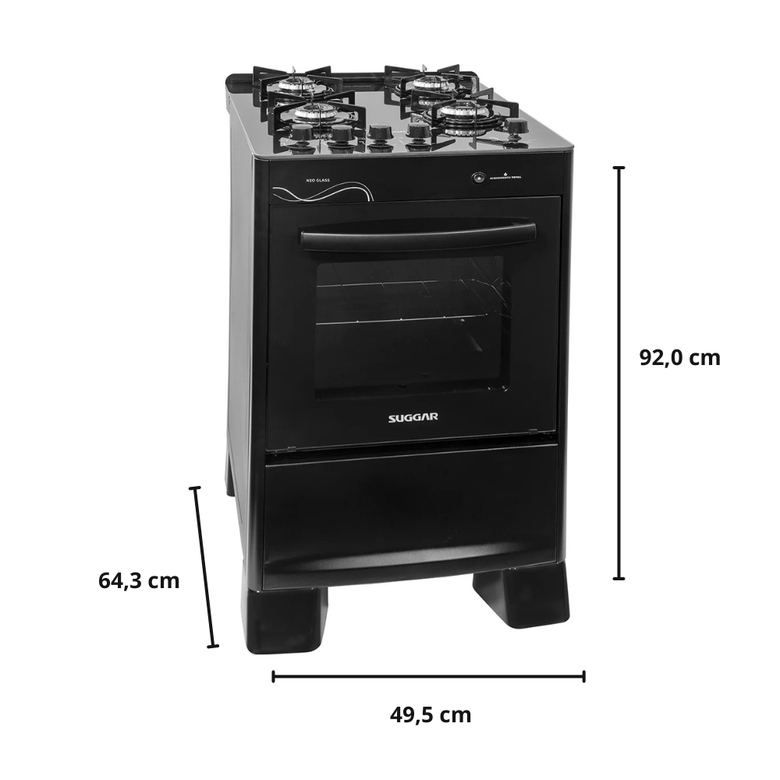 Fogão 4 Bocas Neo Glass Suggar