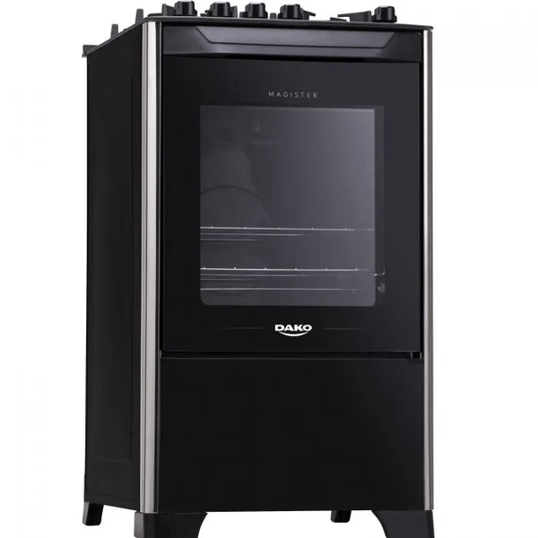 Fogão 4 Bocas Mesa de Vidro  Automático Magister Dako - PRETO