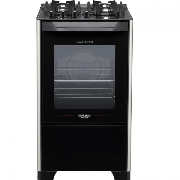 Fogão 4 Bocas Mesa de Vidro  Automático Magister Dako - PRETO