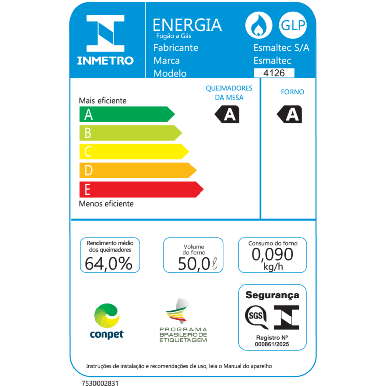 Fogão 4 Bocas Ideal Top Glass Acendimento Manual Esmaltec