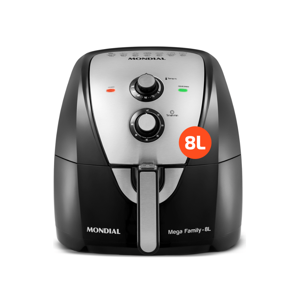 Fritadeira Elétrica Air Fryer 8L Mega Family AFN-80-BI Mondial - PRETO