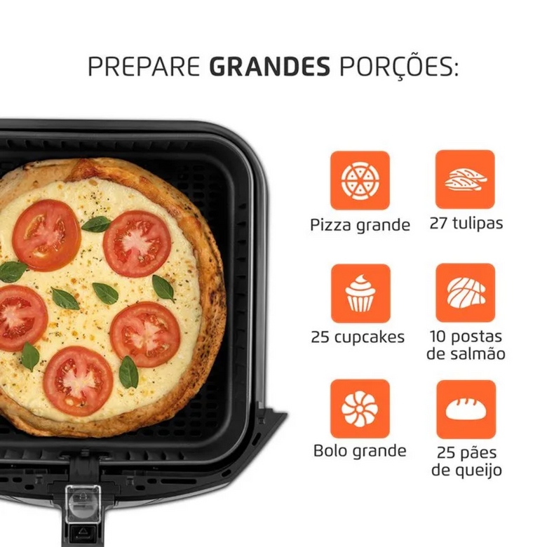 Fritadeira Elétrica Air Fryer 8L Mega Family AFN-80-BI Mondial